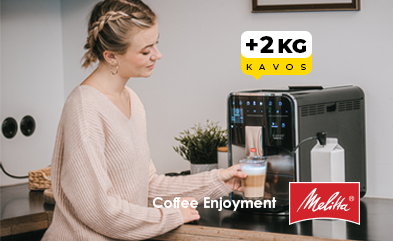 Perkant Melitta kavos aparatą virš 500 EUR + 2 kg kavos