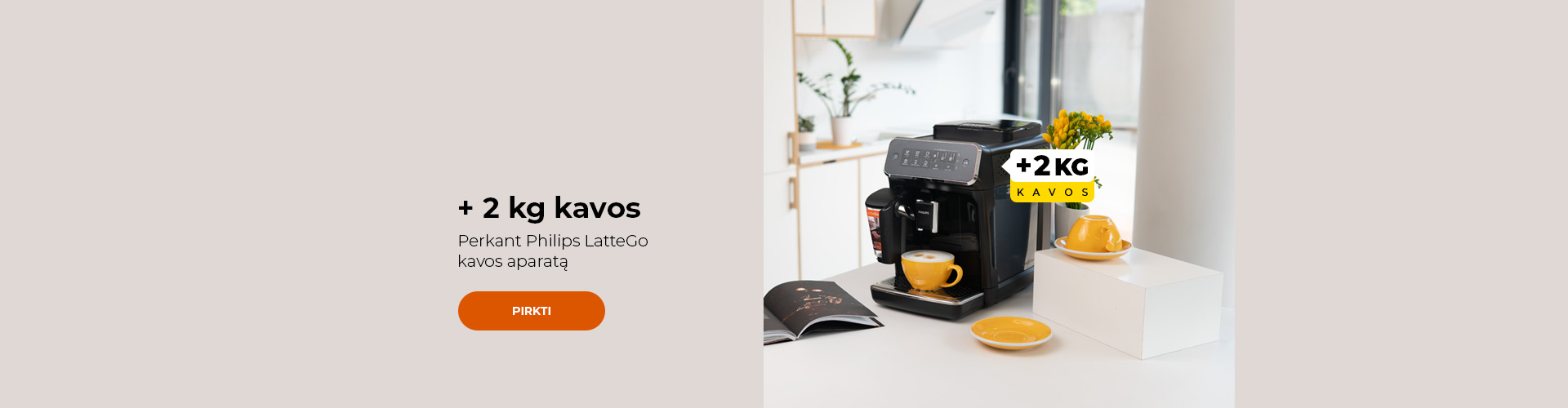 Perkant Philips LatteGo kavos aparatą + 2 kg kavos
