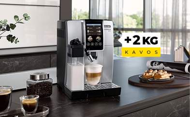 Perkant DeLonghi kavos aparatą virš 500 EUR + 2 kg kavos